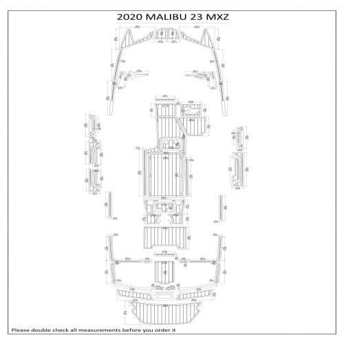 2020 MALIBU 23 MXZ Swim Step & Cockpit Pad Boat EVA Teak Decking 1/4" 6mm