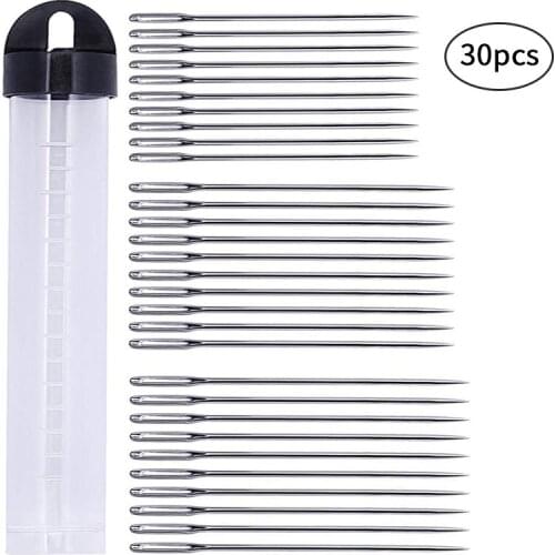 LMDZ 3 Sizes 30 Pcs Large Eye Metal Needles Cross Stitch Knitting Crochet Hook Set with case DIY Sewing Needle Accessories