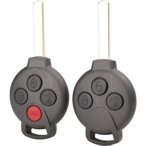 Kutery 10pcs/lot 3/4 Buttons Remote Car Key Case Cover Shell For Mercedes-Benz Mb Fortwo 451Smart 2007-2013