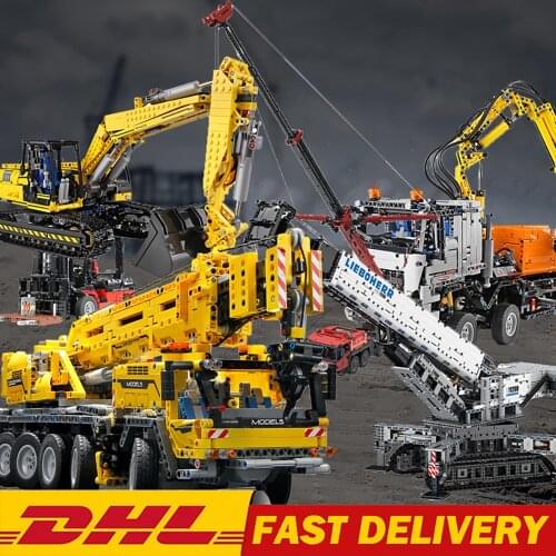 MOULD KING APP RC Control City Engineering Vehicle Truck model Motor Power Mobile Crane Mk II Building Blocks Bricks Kids Gifts