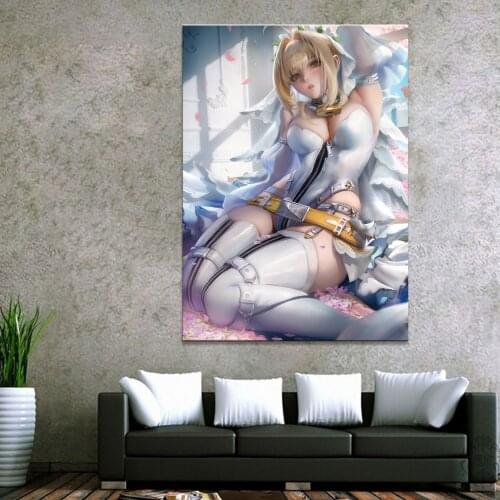 Home Decor Modular Canvas Picture 1 Piece Fate Saber Animation Painting Poster Art Wall For Home Canvas Painting Wholesale