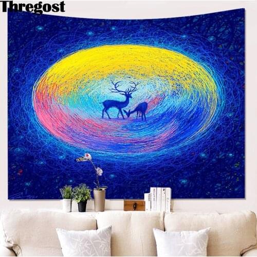 3D Cartoon Animal Pink Tapestry Wall Tapestry Art Large Size Indian Table Cloths Hippie Wall Decor Modern Wall Carpets Hanging