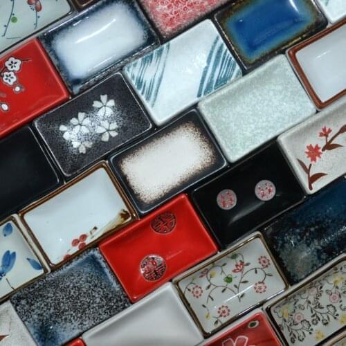 Small dish rectangular sushi plate porcelain, ceramic sauce dish, customizing service is available