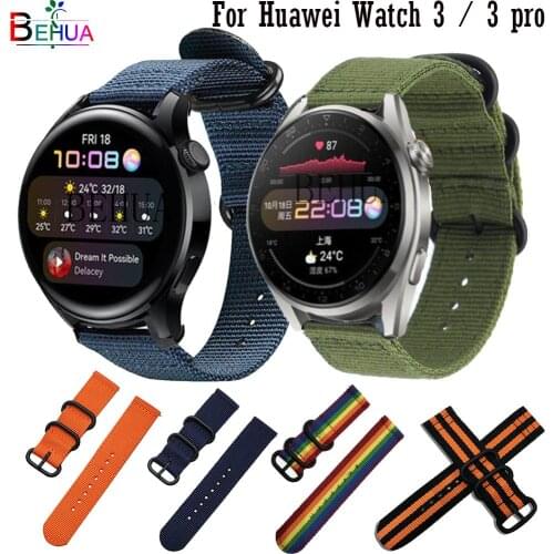 Nylon WatchStrap band For Huawei Watch 3 pro Smart WristStrap Sport 22MM Bracelet For Huawei Watch 2 pro / GT 2 pro Wristband