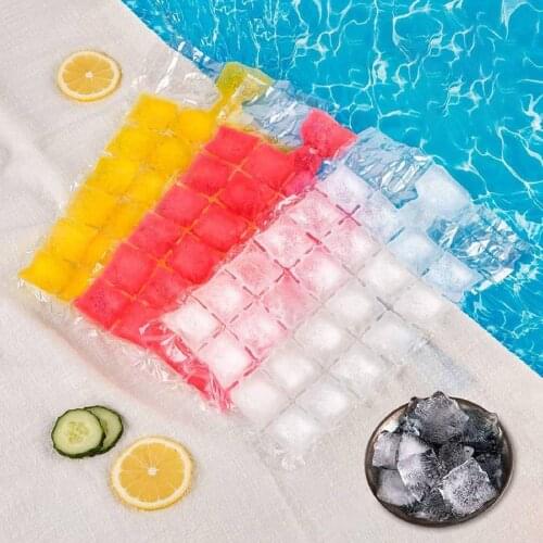 Disposable Ice Cube Bags Ice Cube Mold Trays Ice Cube Trays Self-Seal Freezing Maker Cold Ice Pack Cooler Bag for Cocktail Drink