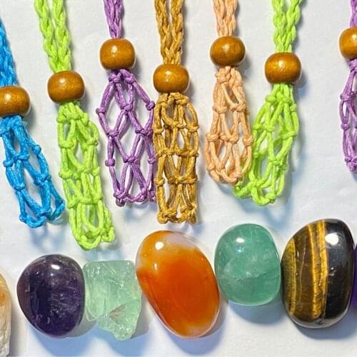 Crystal Stone Necklace DIY Necklace Cord Empty Stone Holder Necklace Rope With Adjustable Length For Bracelet Necklace Jewel