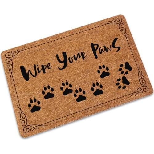 Dropshipping Dog Paw Funny Words Rubber Indoor Outdoor Welcome Anti Slip Kitchen Mat Rugs Doormat For Entrance Door Pad Tapetes