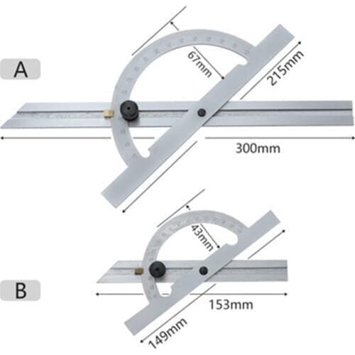 10-170 Angle Gauge Tools Stainless Steel Caliper Measuring Tools Stainless Steel Adjustable Angle Protractor