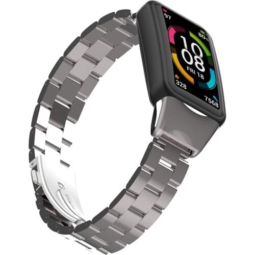 Stainless Steel Strap For huawei Band 6 Smart Wristband Replace Bracelet For Honor Band 6 Metal Wrist Strap Accessories
