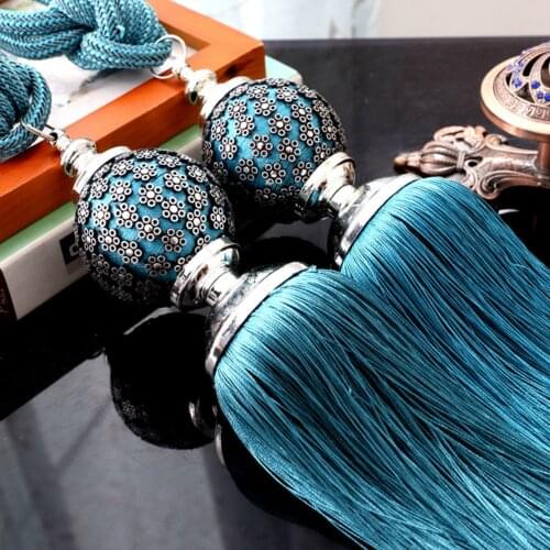 Luxury Home Decoration Window Clips Accessories Hanging Belt Ball Curtain Strap Tassel Fastener Tieback Buckle