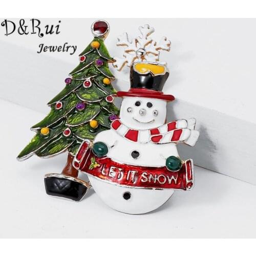 Christmas Snowman Tree Brooches High Quality Cute Vivid Enamel Winter Jewelry Pins Kids Brooch Pin Accessories for Women 2020