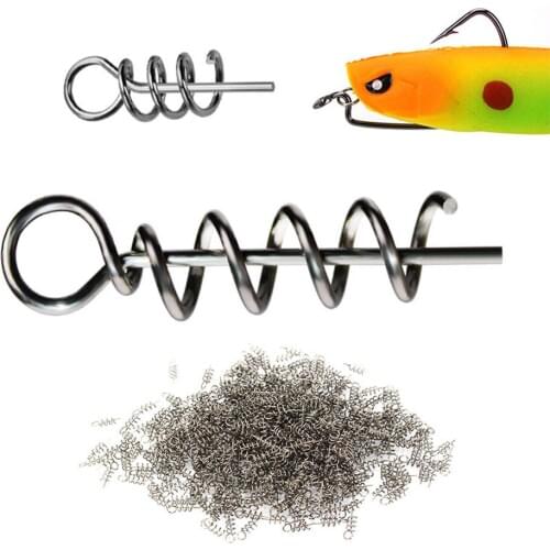 Loogdeel 1.5CM 3.5CM Fishing Hook Centering Pins Spiral Fishing bait Steel Spring Crank Lock for Soft Lure Fishing Accessories