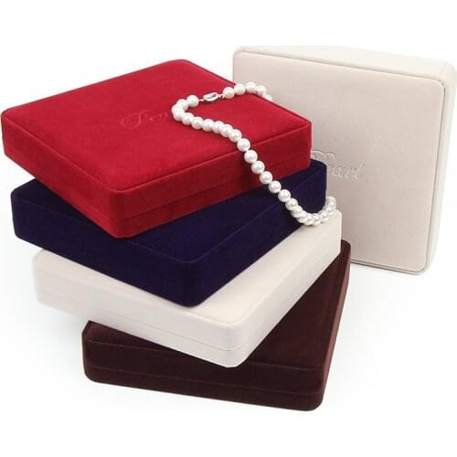 1pcs round shape or heart shape Pearl necklace box high-grade jewelry necklace box flannelette jewelry box in stock hot selling