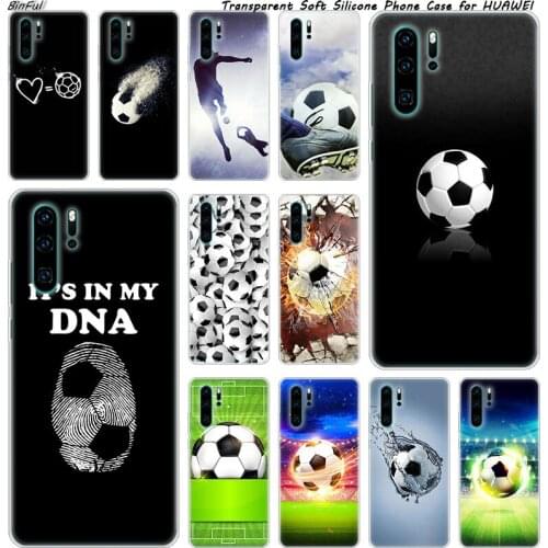 Hot Sports football Silicone Phone Case for Huawei P30 P20 P10 P9 P8 Lite 2017 Pro PSmart Z Plus 2019 NOVA 3 3i Fashion Cover
