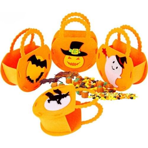 Halloween Foldable Pumpkin Bag Candy Gift Portable Basket Treat Or Trick Halloween Decoration Bag Halloween Festival Supplies U2