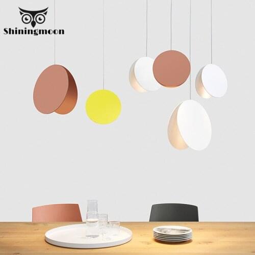 Modern Iron LED Pendant Lights Minimalism Circular Home Decor Pendant Lamp Dinning Room Bar Cafe Kitchen Hanging Lamp Luminaria