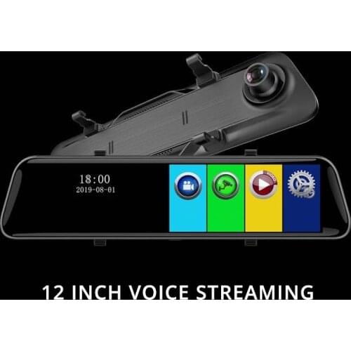 UNCOM DVR Dash Cam 12-inch car dvrs video recorder mirrors streaming media driving recorder HD rearview mirror dual lens