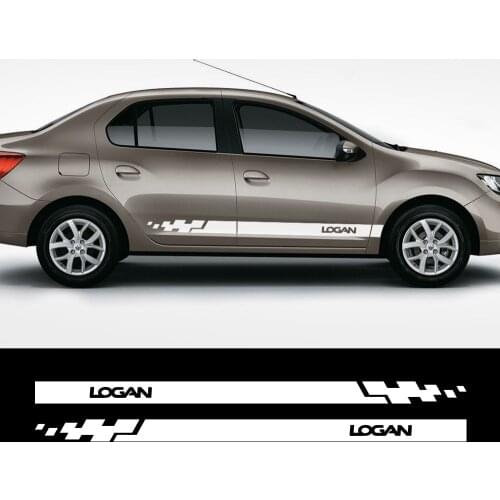 2PCS Car Sticker Long Side Stripes for Dacia Logan Auto Graphics Vinyl Film Decals Racing Sport Tuning Car Styling Accessories