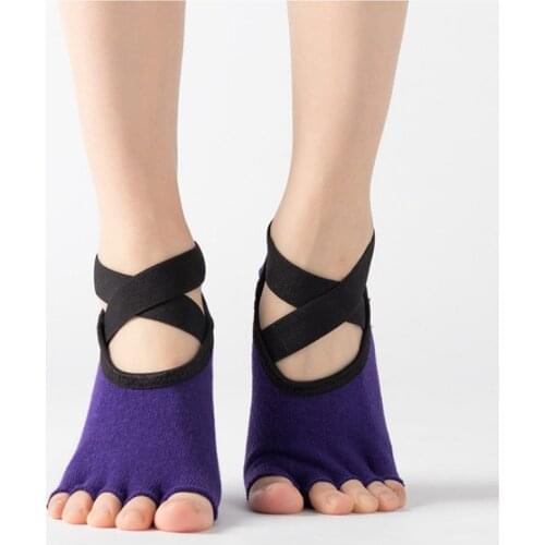 Women Bandage Yoga Socks Anti-Slip Quick-Dry Damping Pilates Ballet Socks Good Grip for Men&Women Cotton Socks