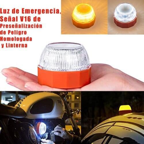 1/2/4 PCS Emergency Portable Light V16 Led Dgt Magnetic Induction Strobe Safety Warning Amber White Strobe Road Accident Lights