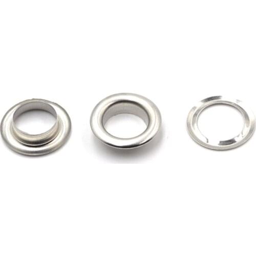 100sets Brass Material Silver 4mm 5mm 6mm 7mm 8mm 10mm Grommet Eyelet With Washer Fit Leather Craft Shoes Belt Cap Accessories