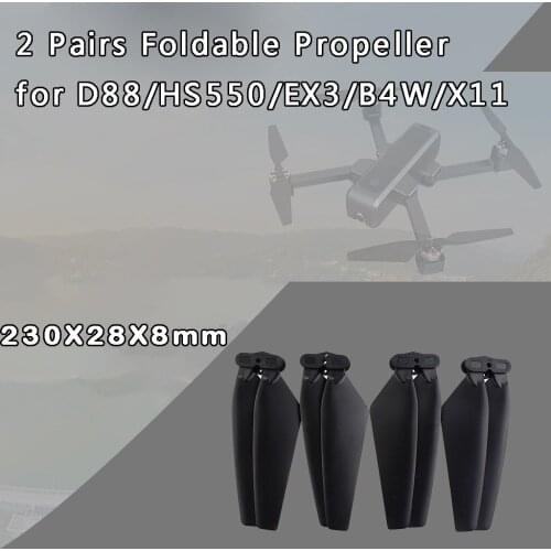 2/8PC Propellers Foldable Props for Potensic Potensic D88/ Ehcine EX3/ MJX B4W/ Holystone HS550/JJR/C X11 Brushless GPS RC Drone