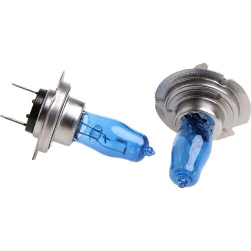 2 Pcs H7 6000K Gas Halogen Headlight White Light Lamp Bulbs 100W Bright DC 12V