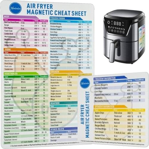2PCS air fryer accessories cooking accessories air fryer magnetic cheat sheet set air fryer cheat sheet magnets