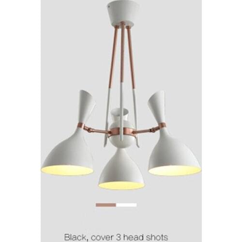 3 Creative living room lamp modern minimalist LED home wrought iron fashion bedroom restaurant chandelier art hotel hall light