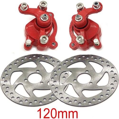 49CC Gas Mini Dirt Bike Front Rear Brake with 120mm disc brake Caliper Kit Electric Scooter ATV Red