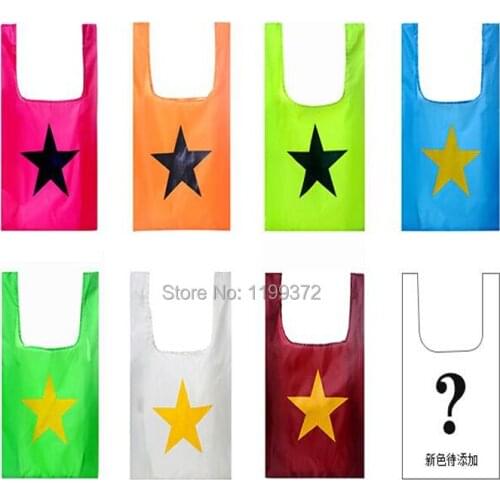 500pcs Star Shopping Bag Portable Folding Foldable Reusable Handbag Hand Grocery Tote Shopper Bags