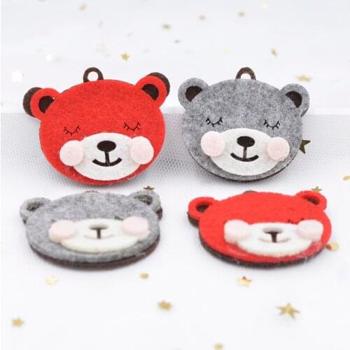 8Pcs Nonwoven Kawaii Bear with Hole Appliques for DIY Kids Bracelet, Backpack, Key Ring, Bag Pendants Accessories Ornament S75