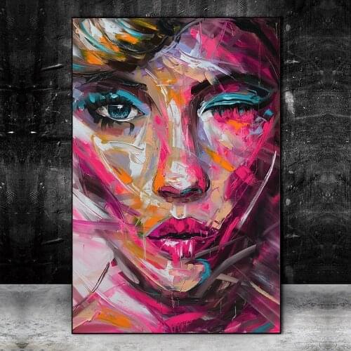 Abstract Woman Face Oil Paintings Print On Canvas Art Posters And Prints Modern Wall Art Canvas Pictures For Living Room Cuadros