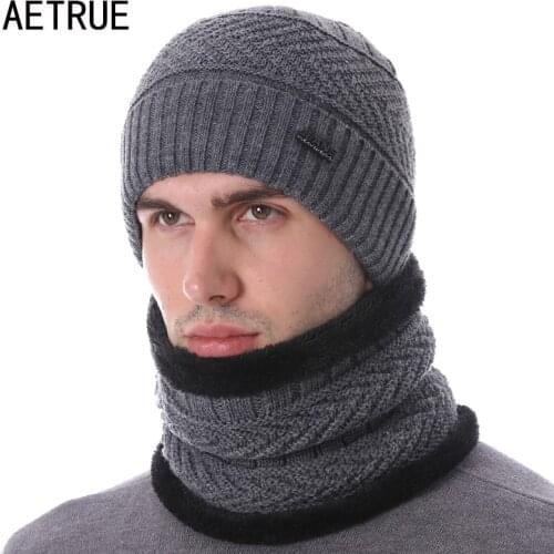 AETRUE Brand Winter Hats For Men Women Skullies Beanies Men Knitted Hat Caps Male Mask Gorras Bonnet Warm Neck Winter Beanie Hat