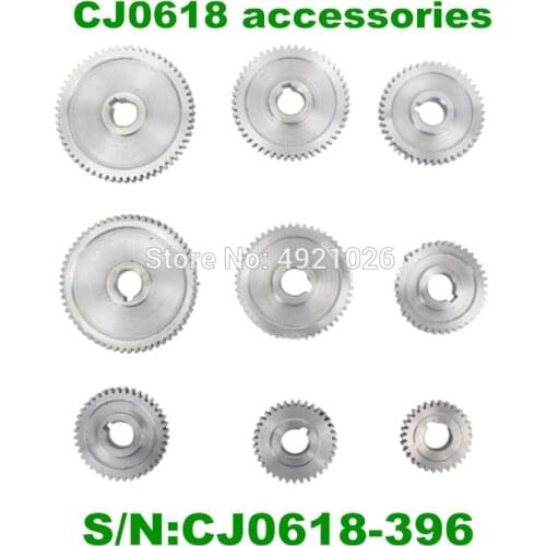 Free Shipping 9pcs/set CJ0618 machine tool gear Metal Gears Micro lathe gear Metal cutting gears kit high quality