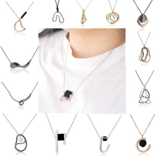 Trend Personality Necklace For Women Long Short Chain Heart Star Pendant Necklace Gift Nice MINI Geometric Choker Drop Shipping
