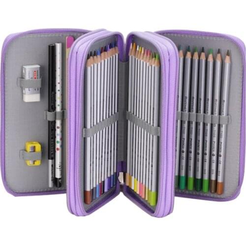Drop-proof 72/48/36 Color Pencil Case Pen Curtain Large Capacity Stationery Bag Painting Pencil Bag Student Stationery Box
