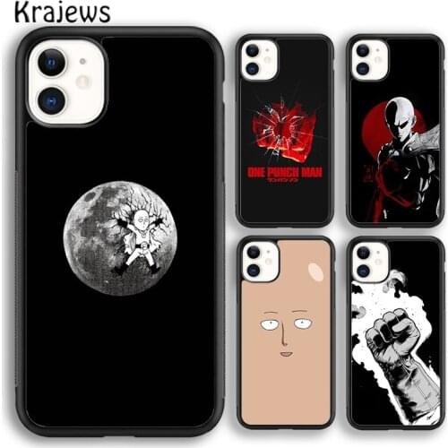 Krajews Anime One Punch Man Saitama Phone Case Cover For iPhone 5 SE 6s 7 8 plus X XR XS 11 12 pro max Samsung Galaxy S8 S9 S10
