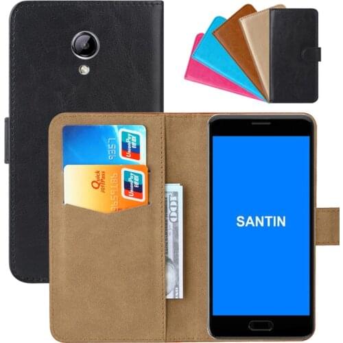 Luxury Wallet Case For Santin Promotion Candy U7 PU Leather Retro Flip Cover Magnetic Fashion Cases Strap