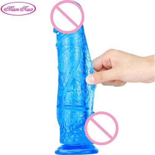 Man Nuo Realistic Large Dildo Soft Sex Toy Lesbian Strap on Big Dick Pants with Suction Cup Dildo Female Masturbation Adult Toys