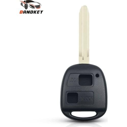 Dandkey 20pcs Replacement Remote Key Shell Uncut 2 Buttons For Toyota Yaris Carina Corolla Avensis TOY43 Blade Fob Car Case