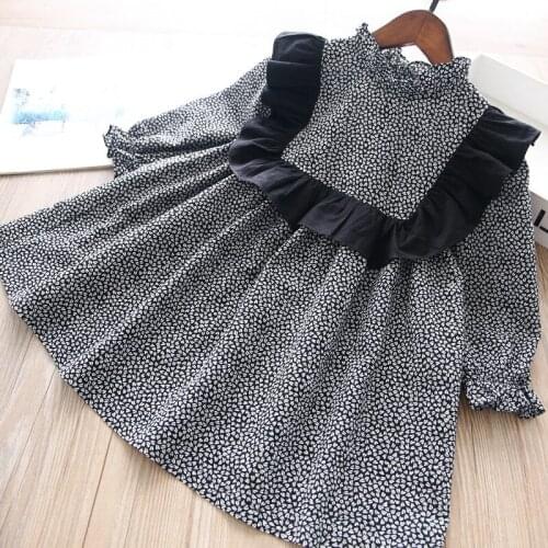 Girls dots cotton long sleeve princess dress children dresses kids clothes wholesale