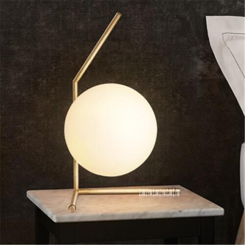 FD545 Personality Creative Romantic Bedroom Bedside Metal Glass Ball Table Lamp Living Room Creative Ball Desk Led Reading Lamp
