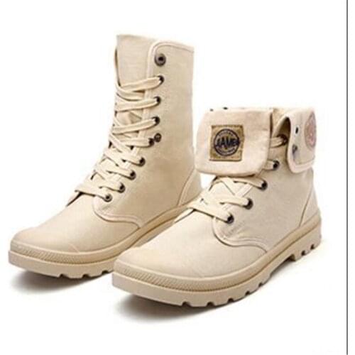 Men Casual Shoes Ankle Canvas Shoes Tactical Combat Lace-Up Spring/Autumn Men shoes Zapatillas Hombre Big Size 39-44