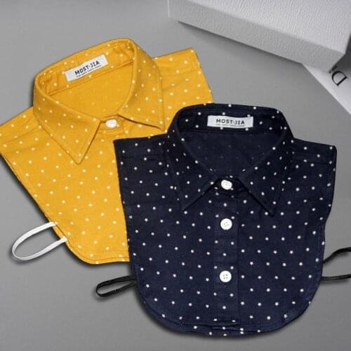 Plaid Fake Collar Shirt Children Print Collares Mujer Cotton Detachable Collar Choker Kids Boys Girls Removable Half Shirt