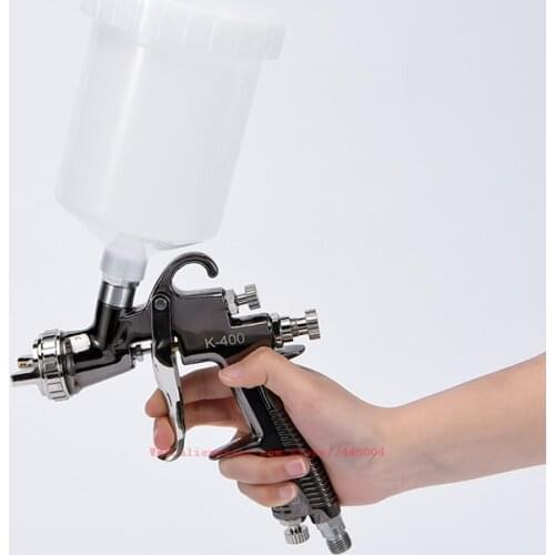 K-400 High Quality Spray Gun 1.4mm 1.7mm LVMP AIR SPRAY GUN gravity stainless steel 600ml cup auto Car face Paint