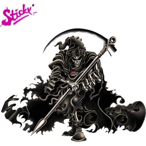 STICKY Cool Death Scythe Skeleton Anime Car Sticker Decal Decor Motorcycle Off-road Laptop Trunk Guitar PVC Vinyl Sticker