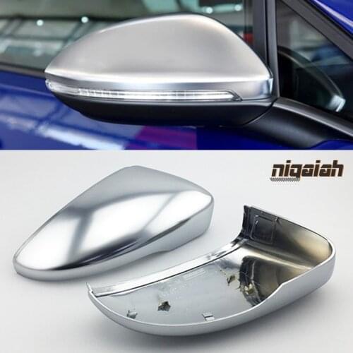 Matt Chrome Mirror Covers for Volkswagen CC Scirocco Passat VW Beetle EOS Bora Rearview Side Door Mirror Cap Housing Replacement