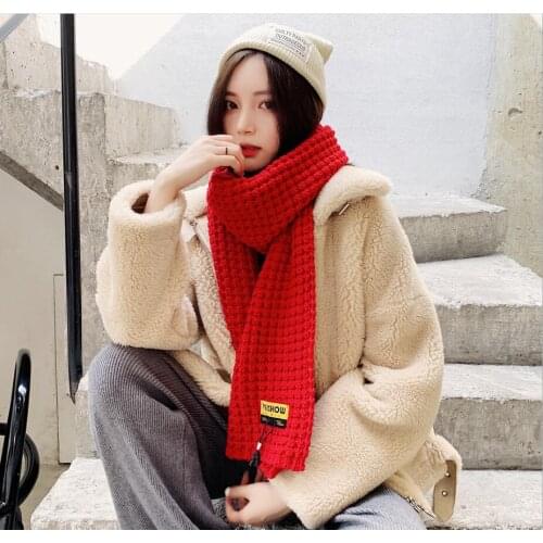 Cute Girl Winter Scarf Fashion Women Solid Long Scarves Female Vintage Large Shawls Soft Warm Wraps Lady Bandana Muffer Pashmina