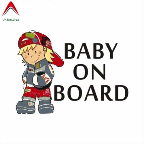 Aliauto Cartoon Caution Car Sticker Lovely Boy Baby on Board Automobiles Accessories PVC Decal for Mazda 3 Subaru Golf,15cm*11cm